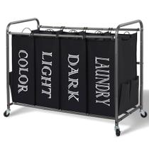 Classificador de roupas STORAGE MANIAC com 4 bolsas removíveis pretas