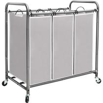 Classificador de roupas STORAGE MANIAC de 3 seções com 3 bolsas removíveis Classificador de roupas STORAGE MANIAC de 3 seções com 3 bolsas removíveis