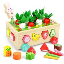 Classificador Montessori Toys Lemofix Wooden Carrot Harvest Shape Sorter