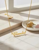 Claudia colar de nome folheado a ouro 18k Claudia colar de nome folheado a ouro 18k