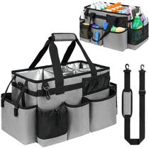 Cleaning Caddy Bag Jaffzora, organizador grande com alça, cinza Cleaning Caddy Bag Jaffzora, organizador grande com alça, cinza
