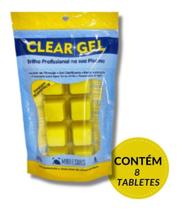 clear gel brilho profissional em sua piscina contem 8 unid. - maresias