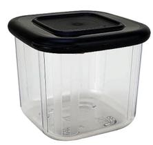 Clear Mate Quadrado 205ml Transparente tampa Preta (Policarbonato) Tupperware