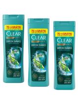 Clear Shampoo Anticaspa Detox Limpeza Purificante 3x 400ml Clear Shampoo Anticaspa Detox Limpeza Purificante 3x 400ml