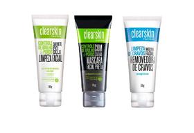 clearskin Acnes e espinhas sabonete gel +mascara negra + mascara cravos Avon