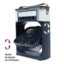 Climatizador Ar Portátil USB 3 em 1 Umidificador Ventilador Mini Ar Preto
