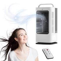 Climatizador de Ar Bivolt Portatil com 3 Velocidades Controle e Adaptador Refrigerador e Umidificador