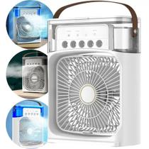 Climatizador e mini ar condicionado portátil ventilador ar frio com reservatório de gelo 3 em 1