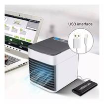 Climatizador Portátil Branco 3 Velocidades, Modo de Humidificação, Compatível com USB, Compacto e Prático