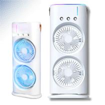Climatizador Usb Portátil Ventilador Duplo Potente Silencioso Led Climatizador Usb Portátil Ventilador Duplo Potente Silencioso Led