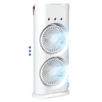 Climatizador Usb Portátil Ventilador Duplo Potente Turbo Compacto Recarregável Led Climatizador Usb Portátil Ventilador Duplo Potente Turbo Compacto Recarregável Led