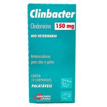 Clinbacter Antimicrobiano para Cães e Gatos 150 mg Agener União 14 Comprimidos