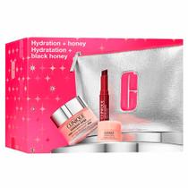 Clinique Essenciais Skincare & Maquiagem Kit - Hidratante Facil + Batom + Gel-Creme para Olhos