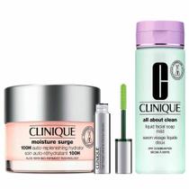 Clinique Hidratante Facial Moisture Surge + Sabonete Líquido Soap Mild + Máscara de Cílios High Impact Kit Presenteável