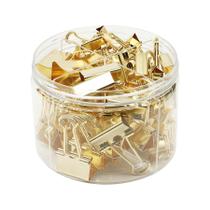 Clip Binder Clip YCVIORING, tamanhos variados, pacote com 48 (dourado) Clip Binder Clip YCVIORING, tamanhos variados, pacote com 48 (dourado)