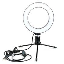 Clip de LED MD9 Ring Light Selfie 16cm - Preto
