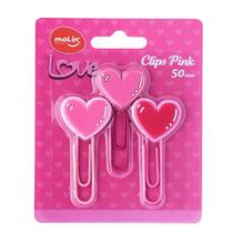 Clip de Papel Love Pink 50mm 3 Unidades Molin Enfeite Coração Clip de Papel Love Pink 50mm 3 Unidades Molin Enfeite Coração