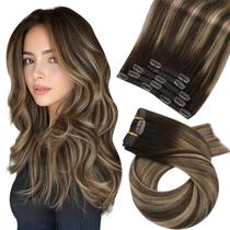 Clip em extensões de cabelo humano Moresoo Balayage 30cm 80g Clip em extensões de cabelo humano Moresoo Balayage 30cm 80g