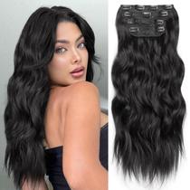 Clip em extensões de cabelo sintéticas KookaStyle Long Wavy 16cm