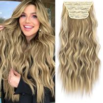 Clip em extensões de cabelo sintéticas KookaStyle Long Wavy