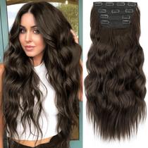 Clip em extensões de cabelo sintéticas KookaStyle Long Wavy