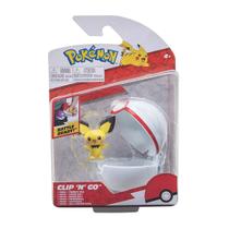 Clip Go Bola e Figura Pokemon Pichu e Premier Ball