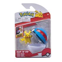 Clip Go Bola e Figura Pokemon Pikachu Com Great Ball