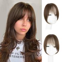 Clip in Bangs EINAEY, cabelo humano 100% real, castanho médio