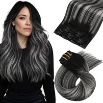 Clip in Hair Extensions Moresoo Real Human Hair 16 polegadas Clip in Hair Extensions Moresoo Real Human Hair 16 polegadas