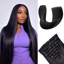 Clip in Hair Extensions Nuzusa Real Human Hair 20 polegadas 105g Clip in Hair Extensions Nuzusa Real Human Hair 20 polegadas 105g