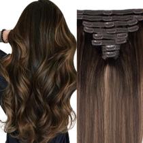Clip in Hair Extensions Pobokix Balayage Real Human Hair