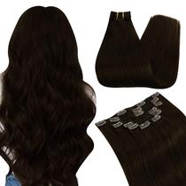 Clip in Hair Extensions Ugeat Human Hair Brown 14 polegadas 105g