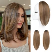 Clip in Hair Volumizer REECHO 30 cm, 2 peças, curto, grosso, marrom claro