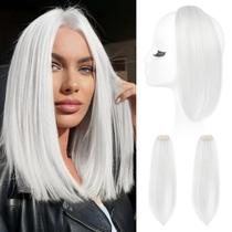 Clip in Hair Volumizer REECHO 30 cm, 2 peças para mulheres, prata