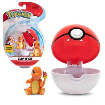 Clip n Go Boneco Pokémon Mini Figura Charmander e Poke ball