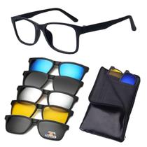 Clip On Armação Óculos De Grau E Sol Masculino 6X1 Mod 8001 - Oculos20V