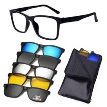 Clip On Armação Óculos De Grau E Sol Masculino 6X1 Mod 8002 Clip On Armação Óculos De Grau E Sol Masculino 6X1 Mod 8002