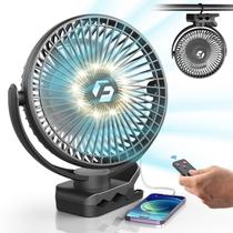 Clip on Fan Korbot Bateria recarregável de 8 polegadas e 12000mAh