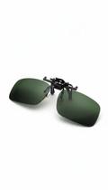 Clip On Lente Verde Escuro Retangular Sobrepor