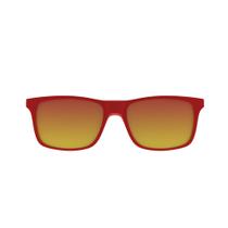 Clip On Para Armação Hb Switch 0481 Vermelho Fosco Lente Vermelha Espelhada Polarizada