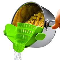 Clip On Strain Kitchen Gizmo Snap N' Strain Green