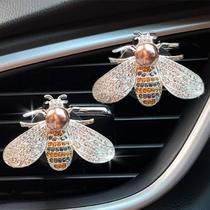 Clip para saída de ar do carro CLUOCKY Abelha Cristal Decorativa 2 Peças Clip para saída de ar do carro CLUOCKY Abelha Cristal Decorativa 2 Peças
