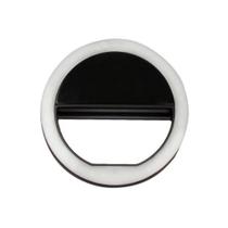 Clipe Anel Led Luz Branca Selfie Para Celular - Mini Ring Light Preto