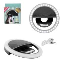 Clipe Anel Selfie Ring Light Flash Celular Universal - Preto Clipe Anel Selfie Ring Light Flash Celular Universal - Preto