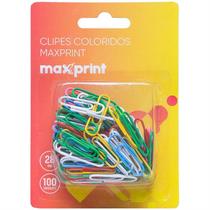 Clipe Colorido 6 cores com 100 unidades - Maxprint Clipe Colorido 6 cores com 100 unidades - Maxprint