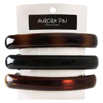 Clipe de cabelo Aurora Pin Stylish Tortoise Shell Autoclasp x3