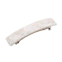 Clipe de cabelo Barrette French Amie Oblong 9cm Celulóide Branco