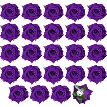 Clipe de cabelo Batiyeer Rose Brooch 2,8" roxo 24 unidades