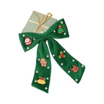 Clipe De Cabelo Com Laço De Strass Para Meninas, Presente Fofo De Natal Com Tema De Papai Noel E