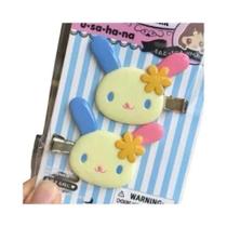 Clipe De Cabelo Com Orelhas De Coelho Hellokitty Estilo Cartoon Sanrio Usahana Clipe Lateral Sem